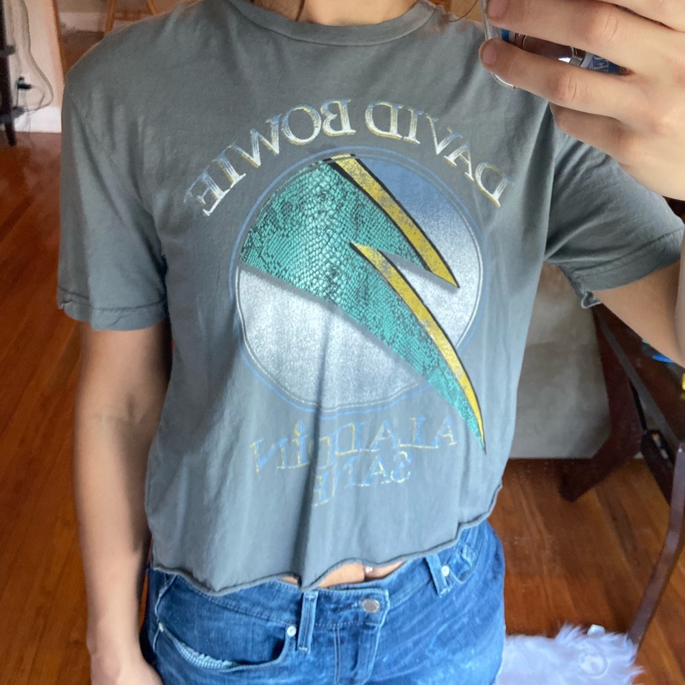 David Bowie graphic crop top